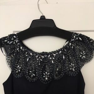 Beaded evening dress (dark midnight blue)